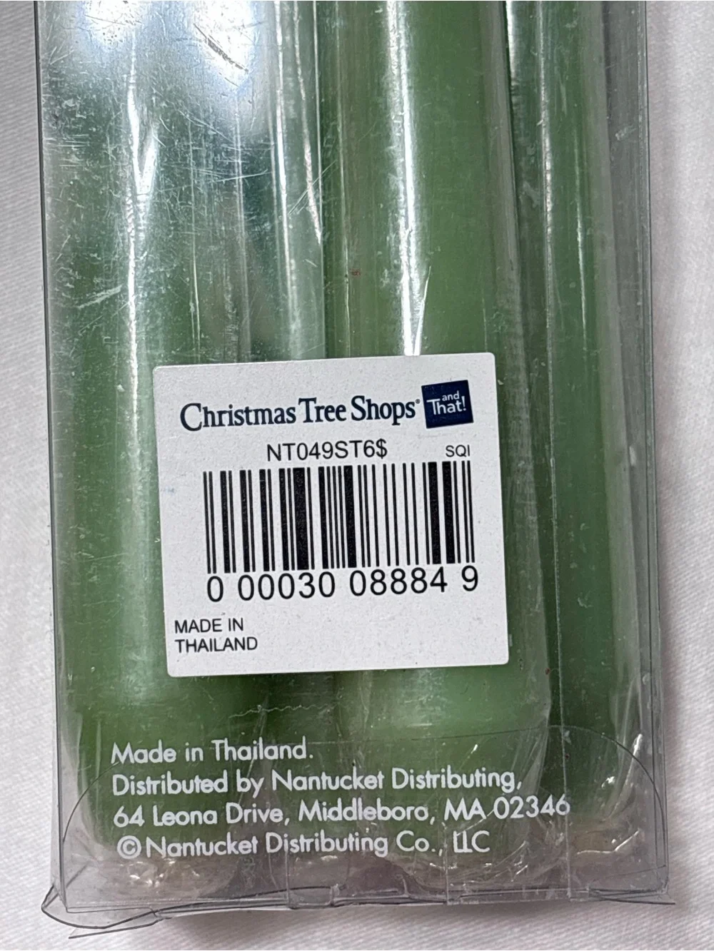 Embers Sea Grass Green Taper Candles 10” Unscented Set of 6 New